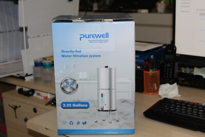 Stainless Steel PUREWELL Gravity-Fed Water Filter System   2.25 Gallon Dual Filt