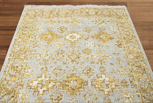5' x7'8'' Gray Hand Knotted Transitional Oushak Wool Area Rug - Picture 4 of 8