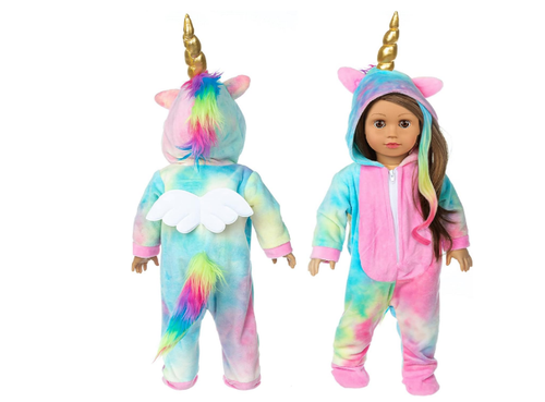 Unicorn Doll Costume 18 Inch Dolls Clothes Dress Up Girls Fun Kids Children Play - Picture 5 of 8