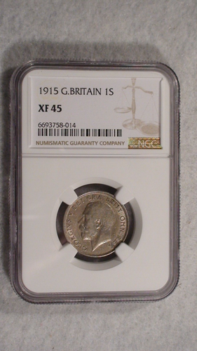 1915 Great Britain Shilling NGC XF45 1S SILVER Coin PRICED TO SELL NOW! - 第 1/4 張圖片