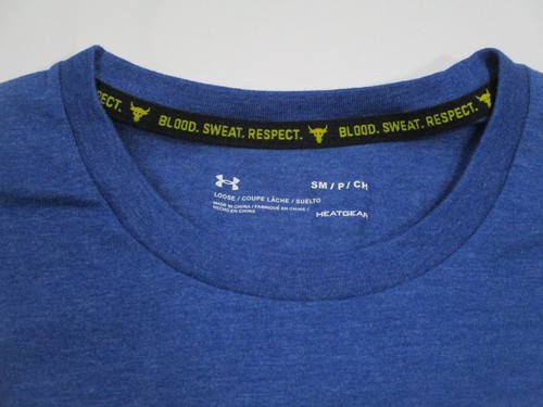 Under Armour Project Rock Long Sleeve T Tee Shirt Size Small Iron Paradise Blue - Picture 4 of 5