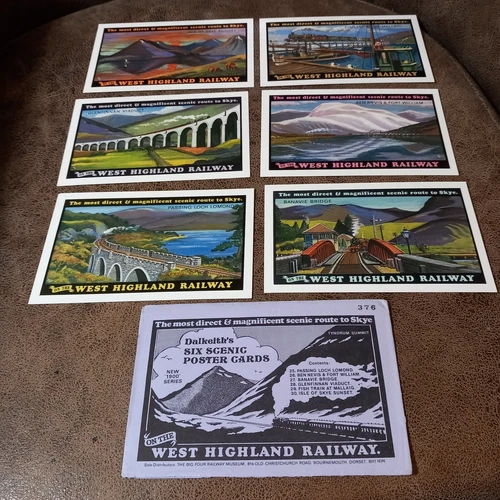 WEST HIGHLAND RAILWAY POSTCARDS SET of 6 PC 25-30 (No 376) Pristine