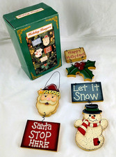 Handcrafted 6" Christmas Wood Hanging Gift / Wall Decor or Ornament - Set of 3