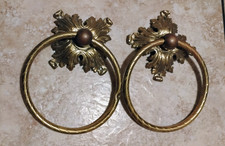 Two antique BRASS TOWEL HOLDER ROUND VICTORIA...