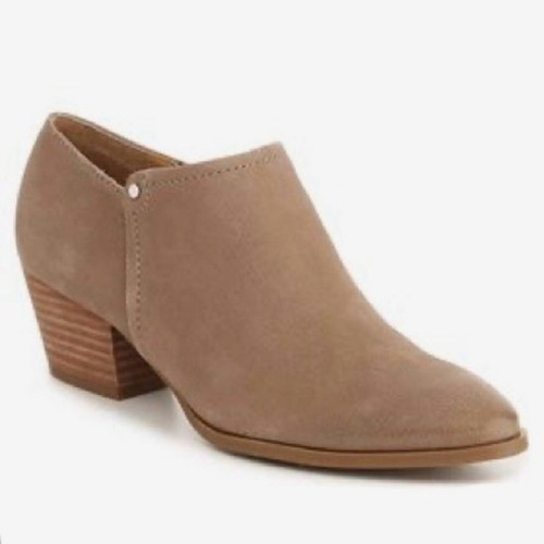 Franco Sarto Ricki Nubuck Leather Low Ankle Booties Boots Minimalist Boho Tan 10