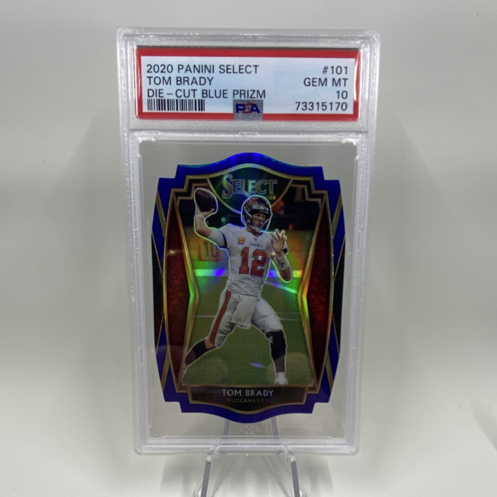 2020 Panini Select Premier Level Tom Brady  Blue Prizm Die-Cut PSA 10