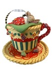 Ornament Mary Engelbreit Christmas Mouse Teacup Saucer Kurt Adler Collection