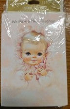 Vintage Hallmark Birth Announcements 1 Pack Baby girl Set of 12