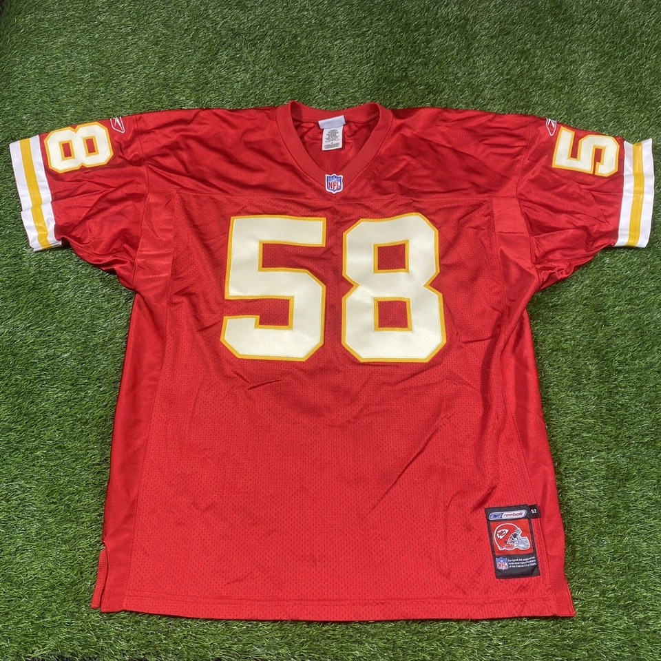 Camiseta Derrick Thomas Kansas City Chiefs Para Hombre 52 Reebok Cosida Roja #58 NFL  Foto 3 de 4