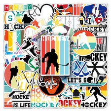 50 Pcs Hockey Stickers for Water Bottle, Gxizlba Ice Vinyl