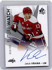 2016-17 SP Authentic Future Watch Autograph Rookie Jakub Vrana RC Auto /999