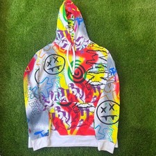 Joy Rich Graffiti Print Hoodie Medium