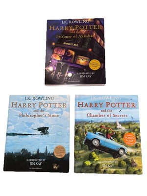 Harry Potter 3 Books Set Bundle,  Illustrated By Jim Kay, Paperback, W/Posters