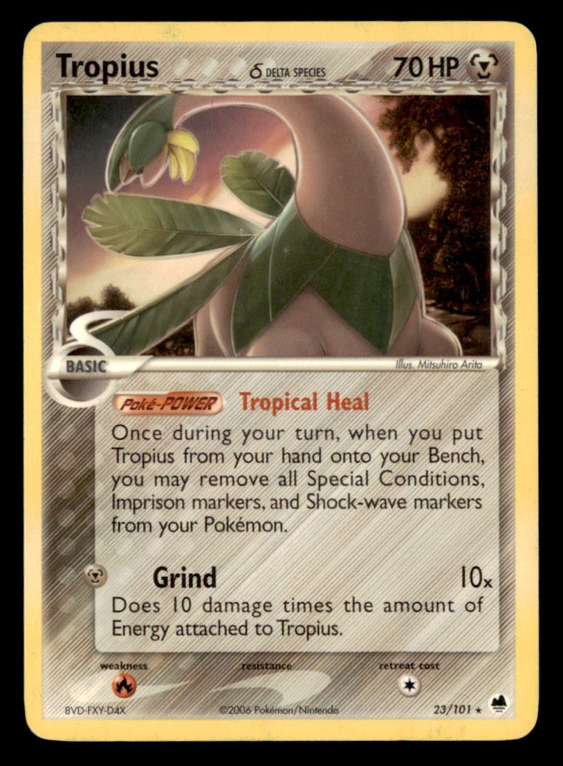 Tropius 23/101 Rare Dragon Frontiers Pokemon Moderately Played