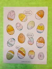 vintage 80s Hallmark Easter Eggs sticker sheet damaged 