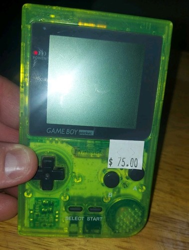 Nintendo Game Boy Pocket Extreme Green Translucent MGB-001 getestet ohne Batt Cover