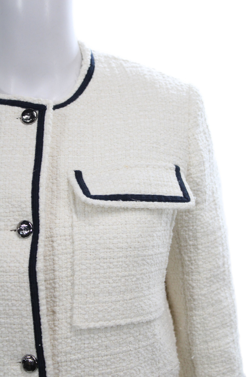 Ba&Sh Womens Classic White Button Front Jacket Long Sleeve Size 2 View 2