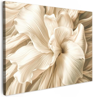 Beige Blume Leinwand Wandbild 31''x24'' Flur Dekor Druck gerahmt modern