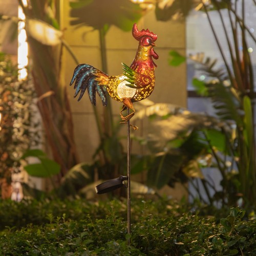 Hahn Solarleuchten Außen Deko Garten Statue Geschenke für Hühnerliebhaber... - Bild 4 von 9
