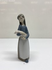 Vintage Lladro Girl with Pig Porcelain Figurine 7inches