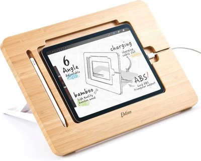 Eco-Friendly Bamboo Tablet Stand for Drawing and Multimedia - Adjustable Design