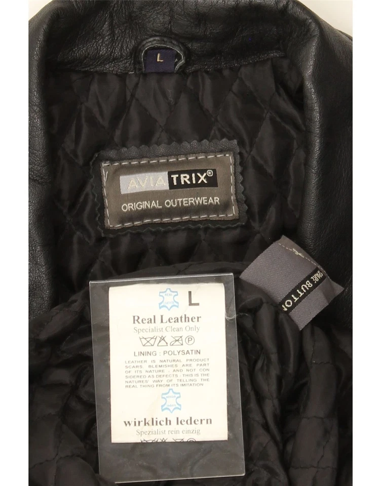 AVIATRIX Mens Leather Jacket UK 40 Large Black Leather BS01 - Image 3 of 3