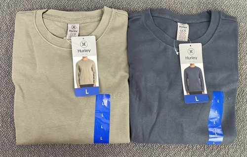 Hurley Men's Textured Crewneck Sweatshirt Lot of 2 Size LARGE Green & Blue NWT - Picture 3 of 23