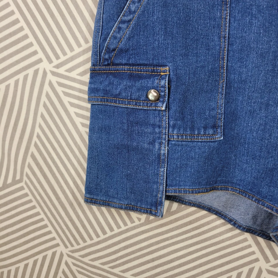 Pantalones Cortos Denim Ashley Stewart Talla Grande 24 24W 46" Cintura Medio Lavado Bolsillo Cuadrado Foto 3 de 4