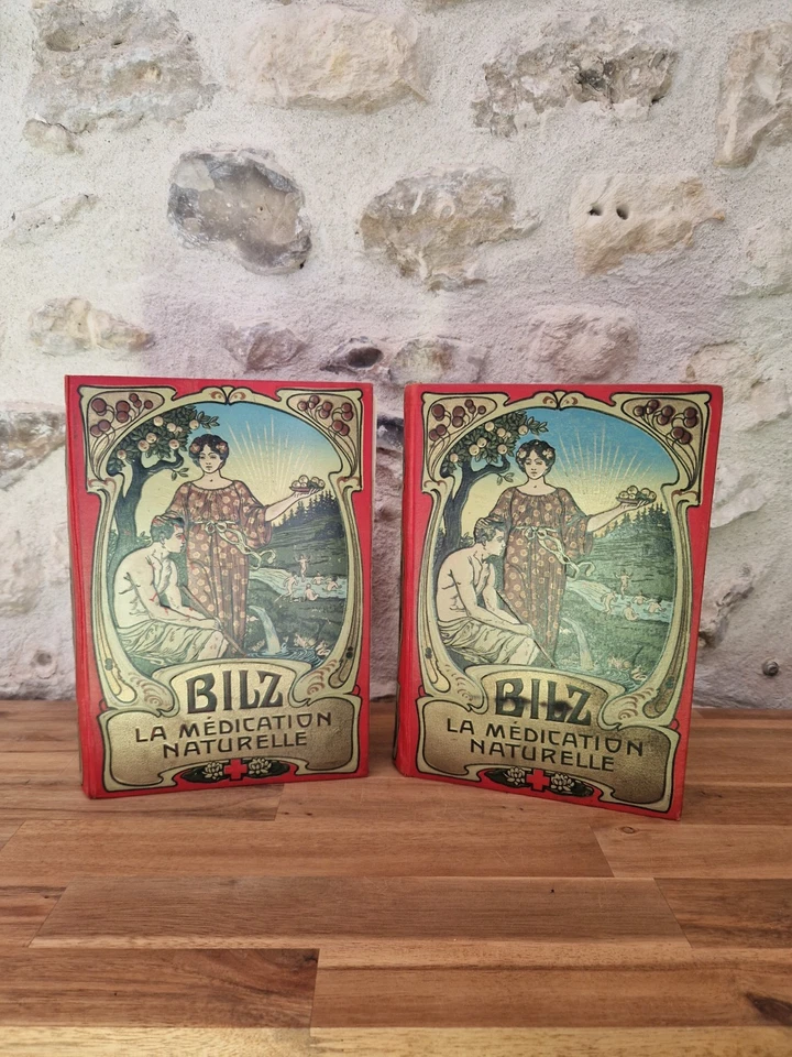 BILZ LA MEDICATION NATURELLE 2 VOLUMES 1902 LIVRE ANCIEN MEDECINE TBE - Photo 2/4