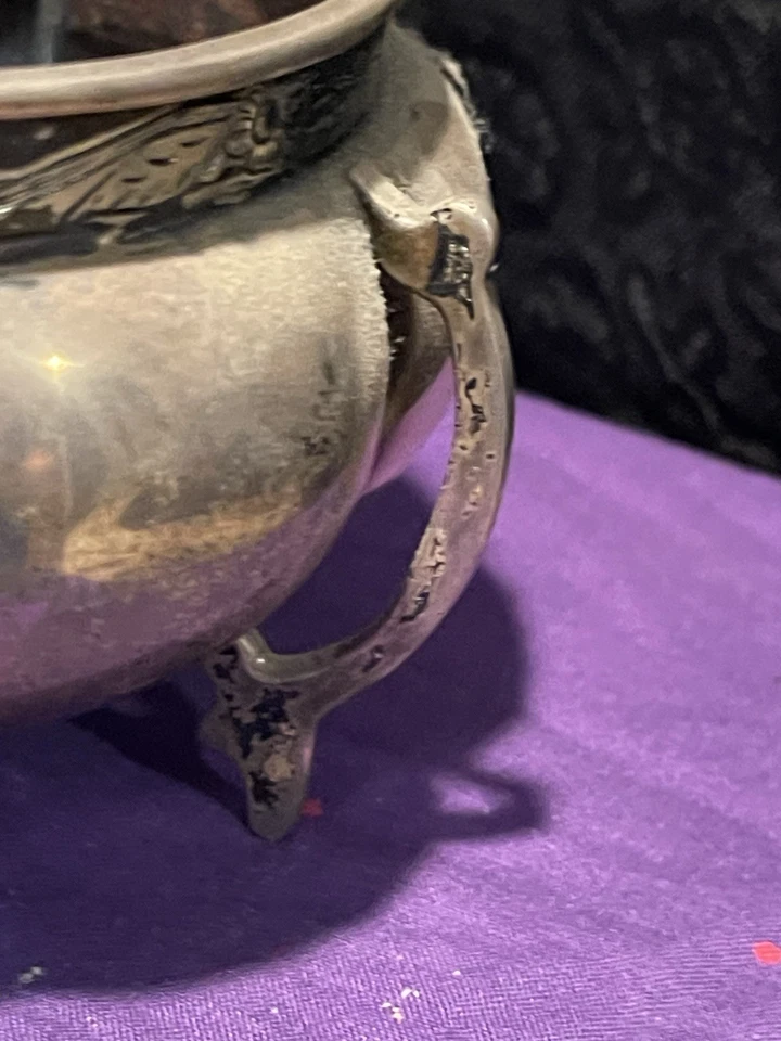 纯银 SANBORNS 墨西哥 ELABORATE FOOTED RIBBED RIM BOWL 328G — 第 4/4 张图片