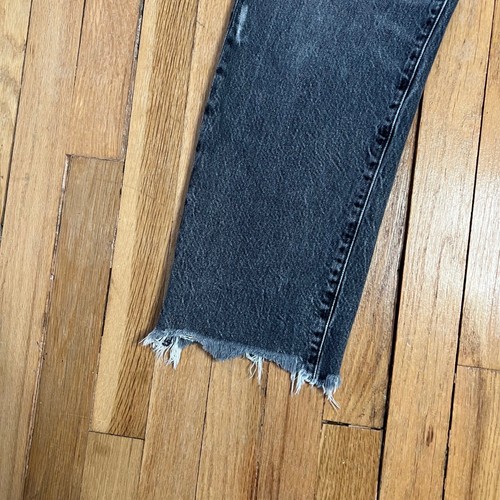 R13 Boyfriend Jean Ankle Crop Everit Black Distressed Frayed Hem Women's Size 26 - Picture 7 of 12