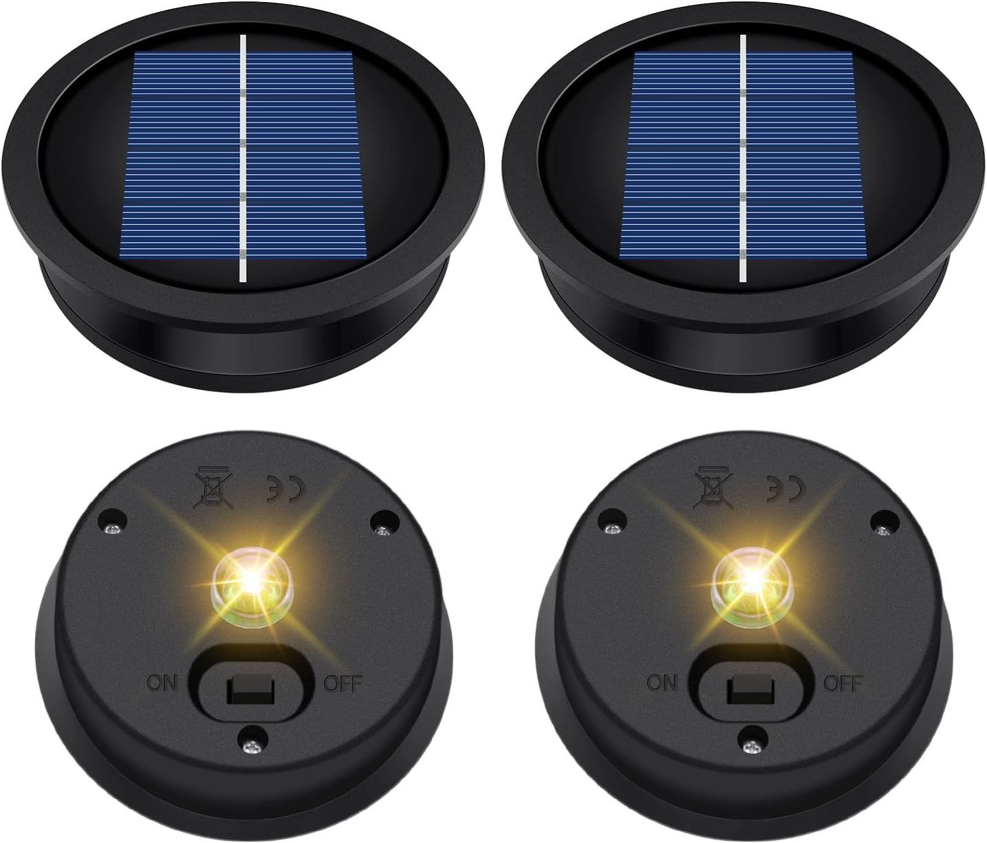 Daknswte 4 Pack Solar Light Replacement Top, Solar Panel for Outdoor Lights T...