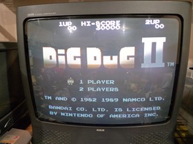 Dig Dug 2: Trouble in Paradise Nintendo NES Bandai Tested