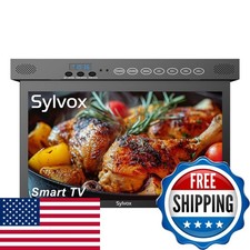 SYLVOX 15.6" Flip Down Smart TV Under Cabinet Google TV - Classic Black