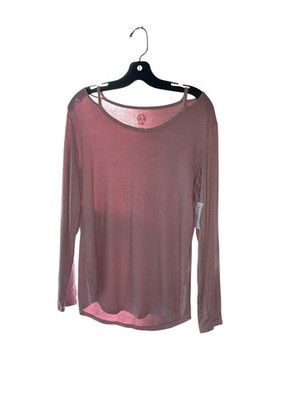 Westport W62 Ribbed Long Sleeve Top Rose Pink Size L NWT 