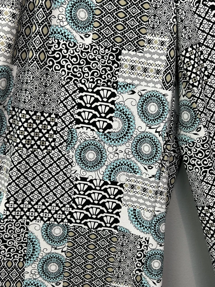 Grace Elements Pants Womens Small Patchwork Print Wide Leg Stretch Flare Casual - Image 4 of 4