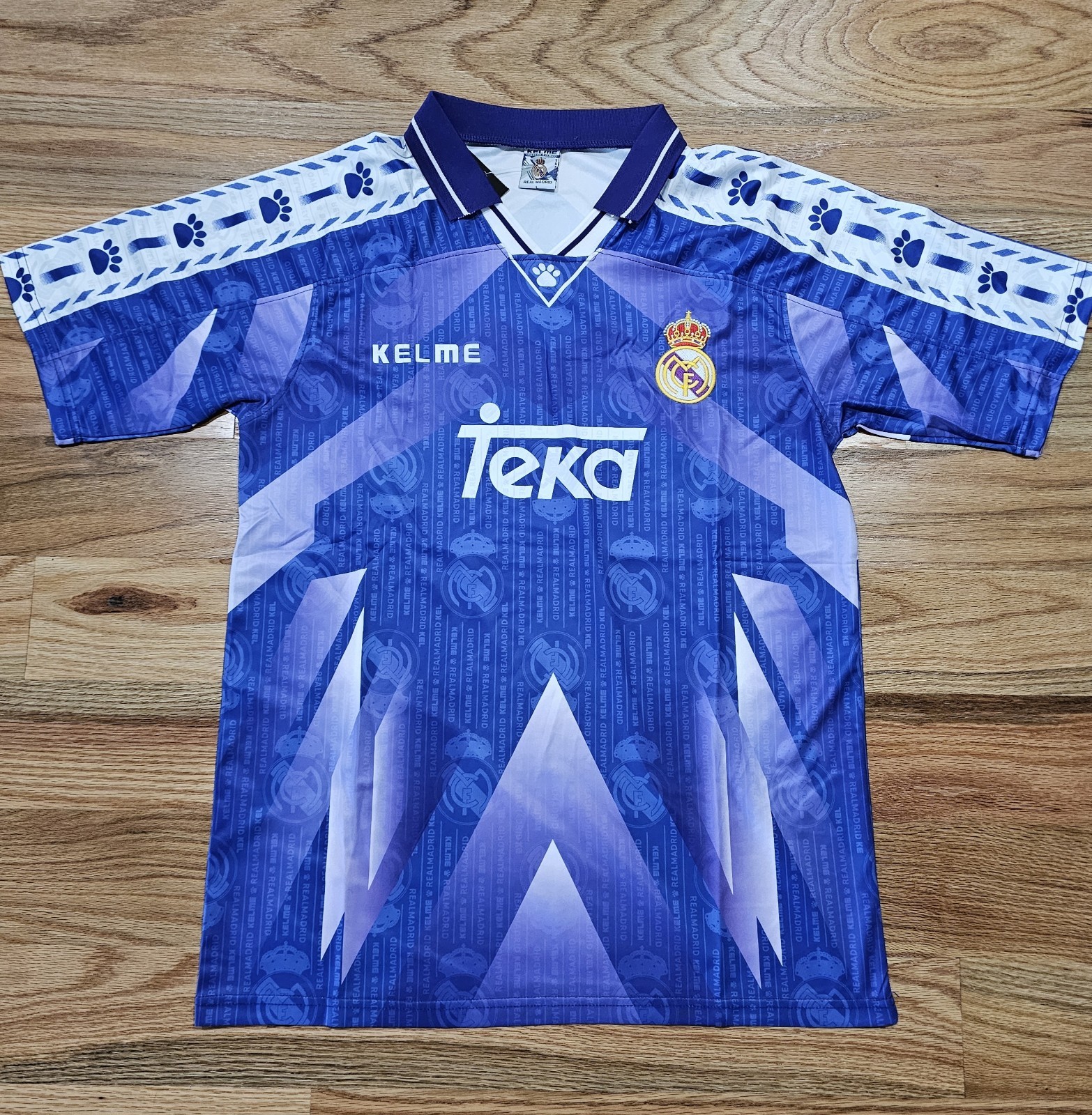 Vintage 1996-97 Real Madrid Away Jersey Purple Fan Version Kelme Men's L