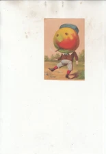 Antique Victorian Trade Card Anthropomorphic Man Apple Face