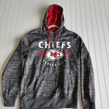 NFL KC Chiefs Gray Pullover Hoodie Sweatshirt Men s Size M EUC