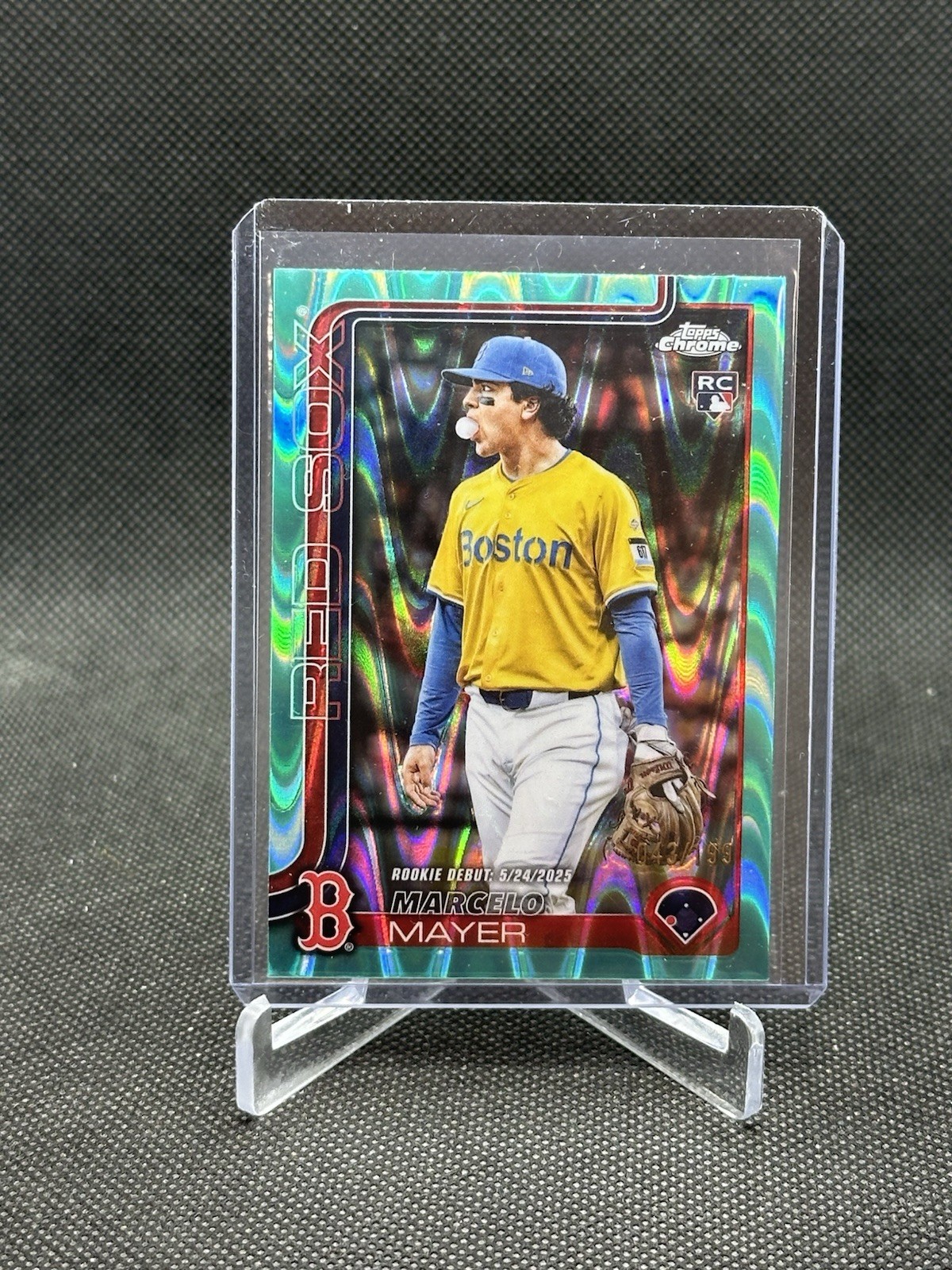 2025 Topps Chrome Update #USC117 Marcelo Mayer Aqua Raywave #/199 Rookie RC