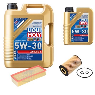 FEBI BILSTEIN Inspektionspaket 6L Liqui Moly 5W30 Longlife3 für VW Passat