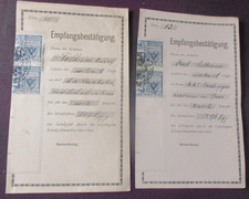 2 Stk. Empfangsbestätigung,  Graz.   Zehn Gulden  Schulgeld  Marke,  1896,