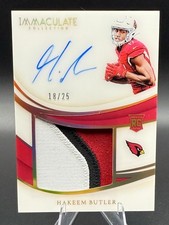 Hakeem Butler 2019 Immaculate RPA Rookie Patch Auto #'d /25 Card #PP-HB. rookie card picture