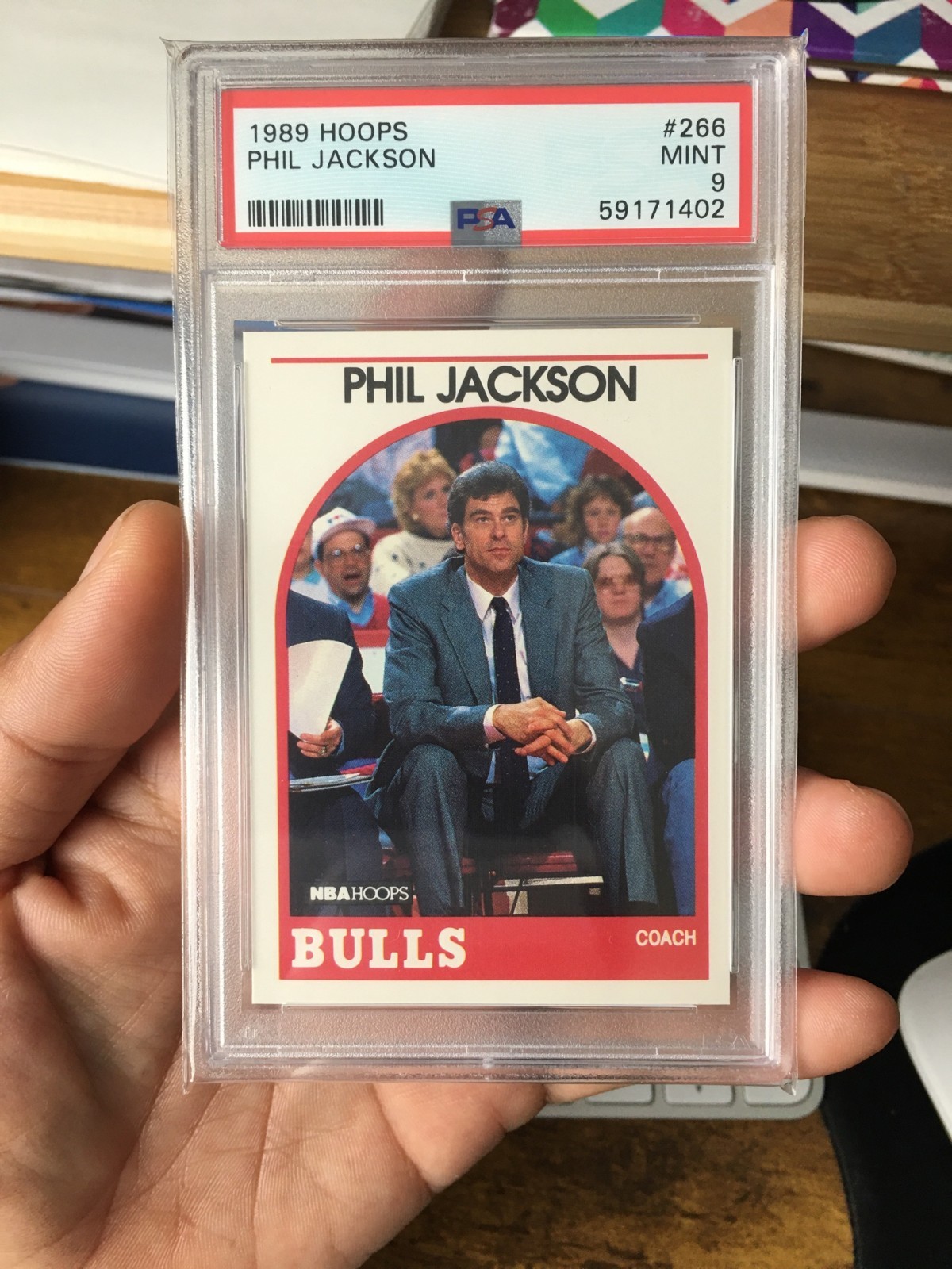 1989 NBA HOOPS #266 PHIL JACKSON PSA 9 MINT Chicago BULLS / NORTH DAKOTA