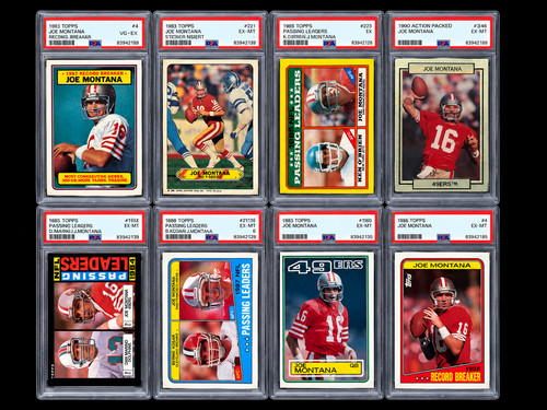 Lot of 8 Joe Montana PSA Graded Slabs - Mid Grade Clean Slabs - Fast Shipping!