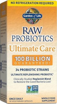 Garden of Life, RAW Probiotika 100 Milliarden KBE, lagerstabil, 30 Kapseln