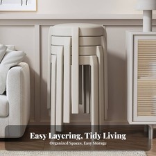 Stackable Padded Stool Minimalist Design Padded stacking Stool Thickened frame