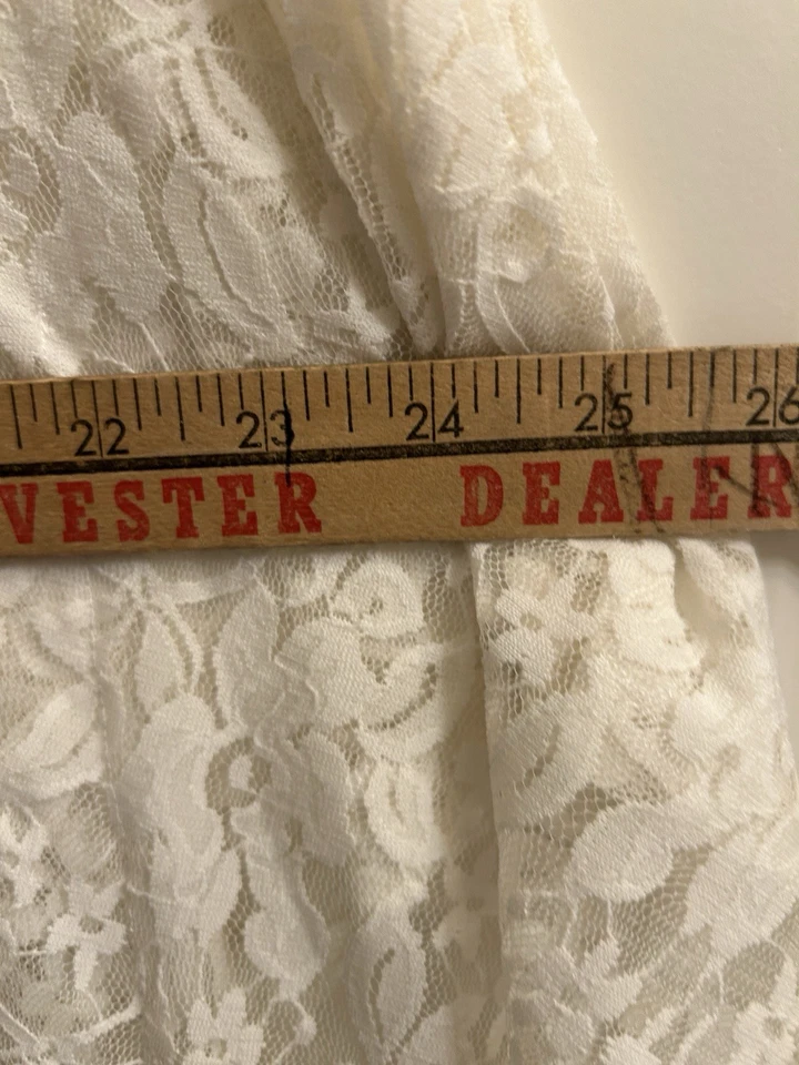 Women's Lace Batwing Sleeve Tunic Top Sz 2X Peasant Boho Fringe Tie - Image 4 of 4