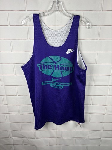 Vintage Nike The Hoop Premiere Basketball Leagues LT Reversible Jersey Purple