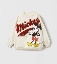 Zara Disney MICKEY MOUSE SWEATSHIRT Ivory 3-4 Years